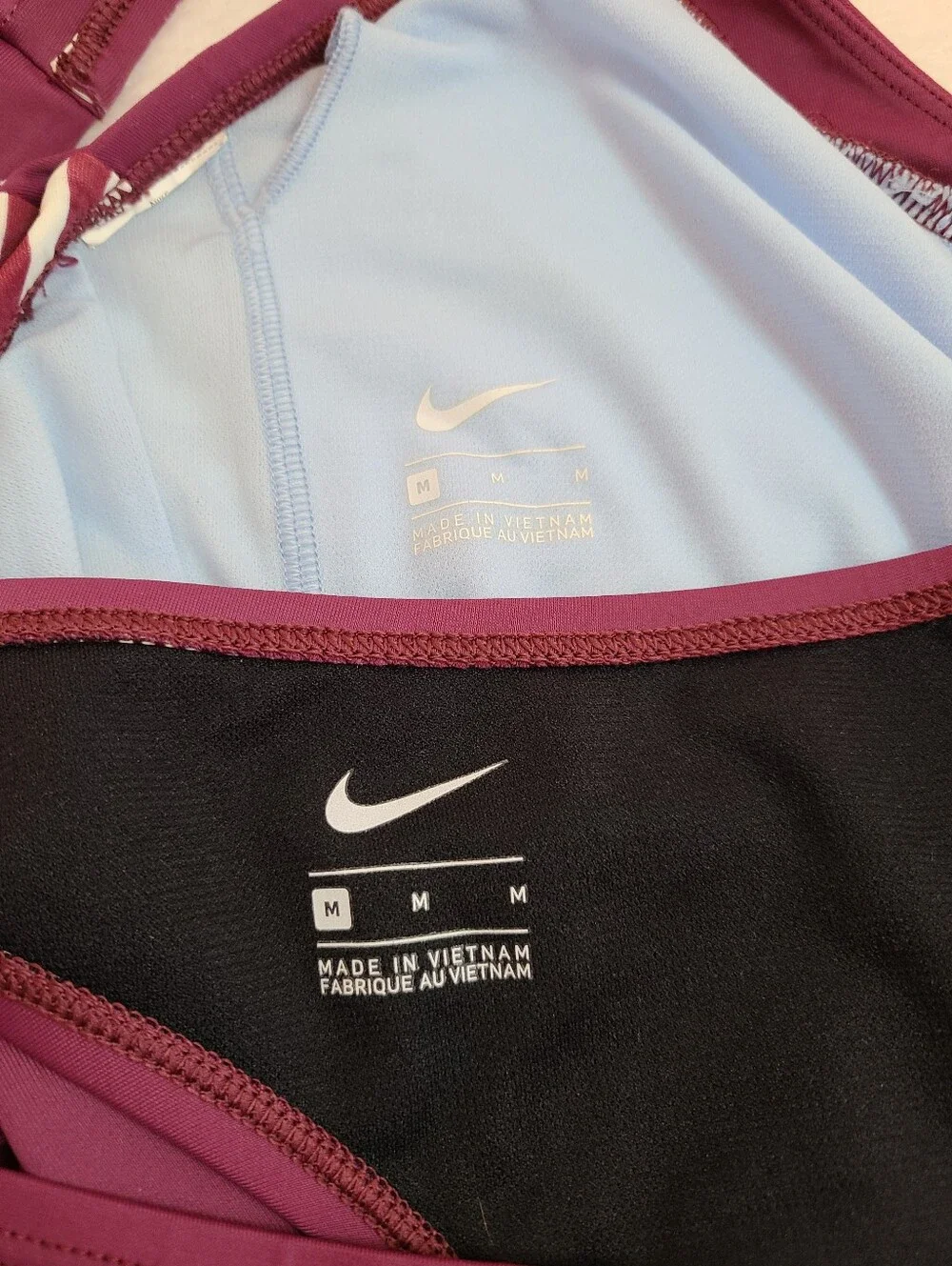 Nike Swim Women's 2pc Tankini Swimsuit Bikini Raspberry Stripes Size M